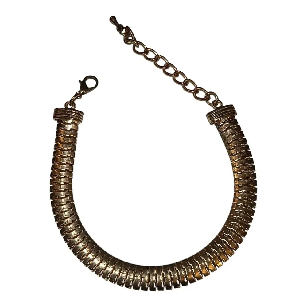 Vintage Gold Tone Snake Chain‎ Bracelet 7.5